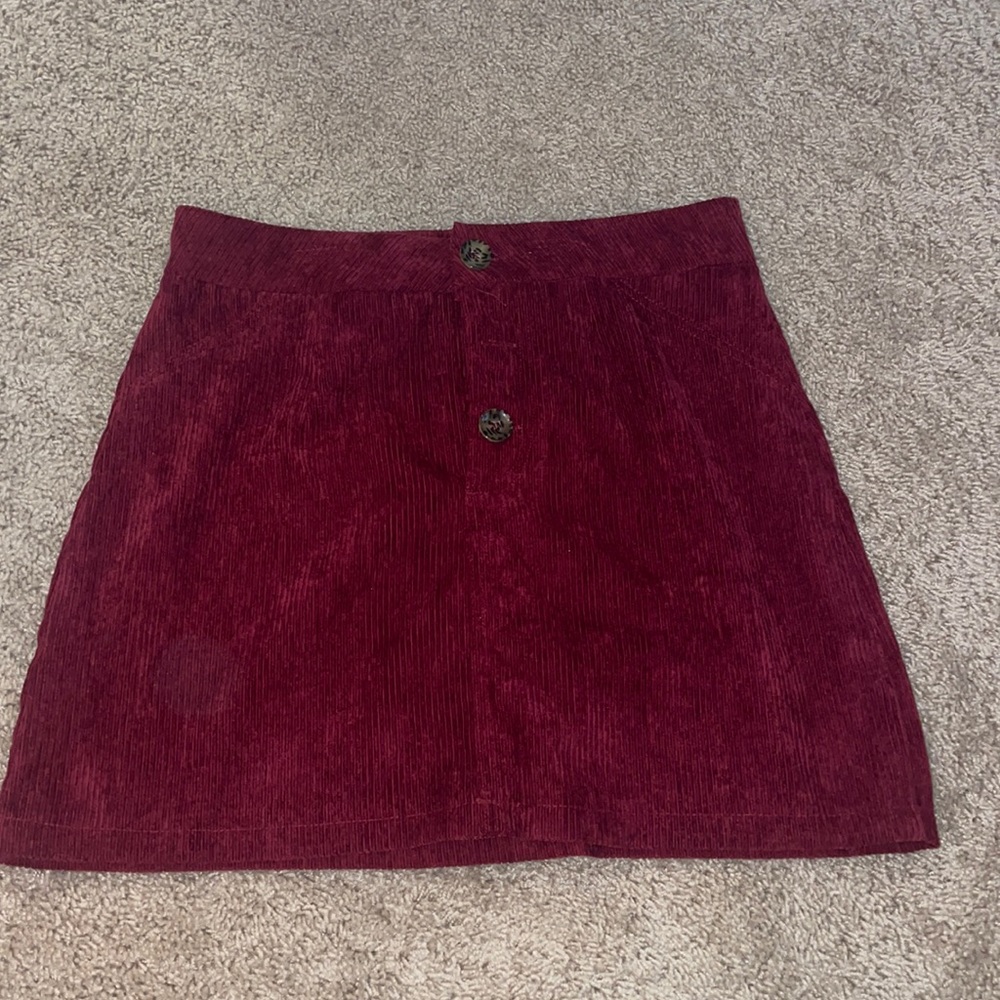 SHEIN Red Velvet Skirt